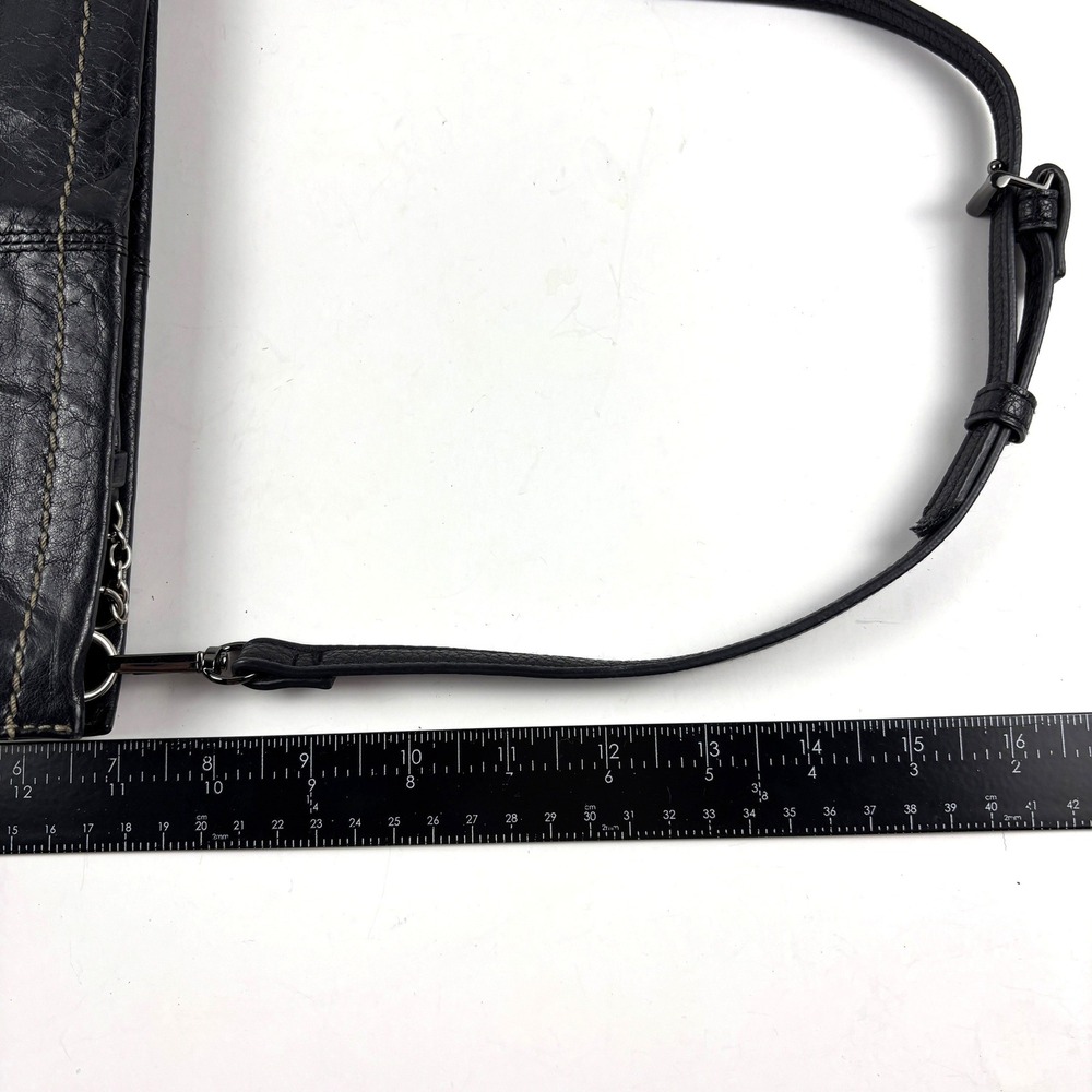 The Sak Shoulder Bag Womens Medium Black Leather Contrast Stitch Zip Top - Picture 8 of 8